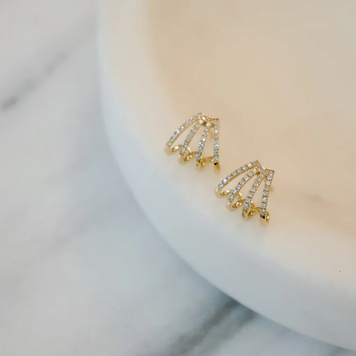 EF collections Diamond Multi Huggie Earring