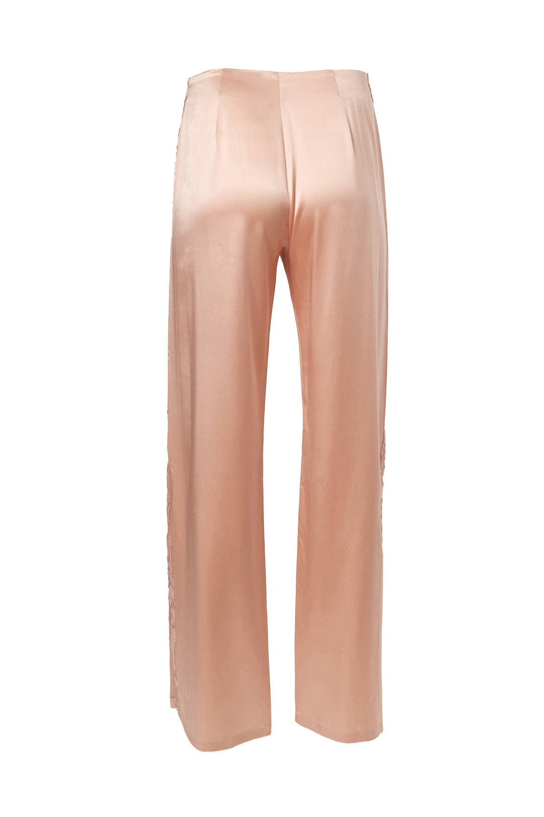 Silk & Lace Side Slit Pant - Rosy Pink