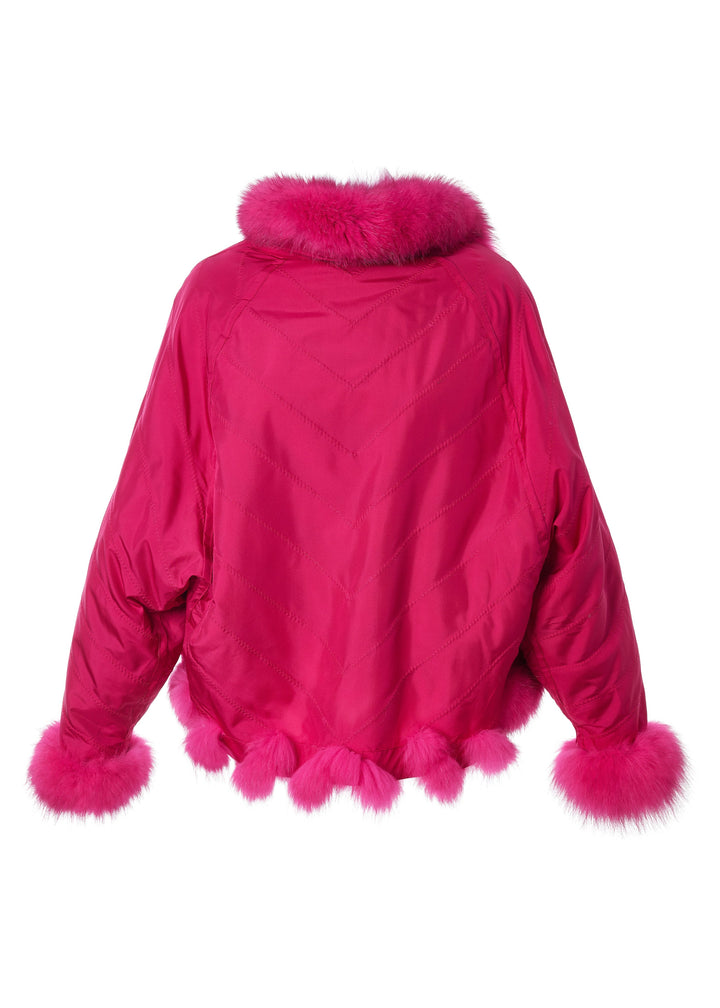 Diomi Reversible Bomber Jacket - Hot Pink available at Barbara Katz