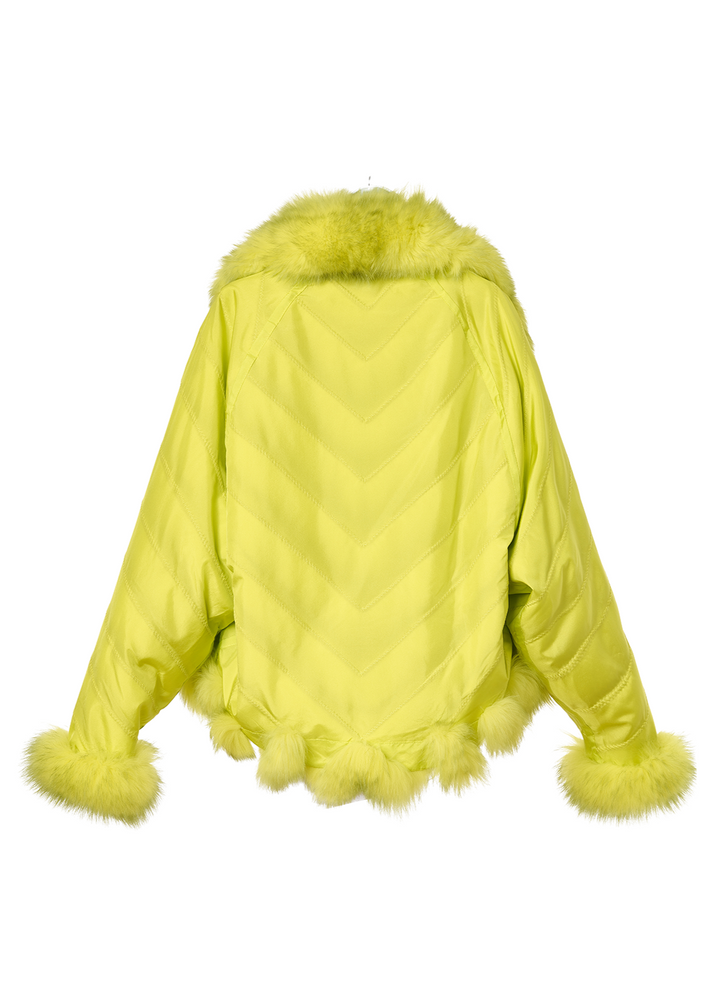 Diomi Reversible Bomber Jacket - Lime available at Barbara Katz