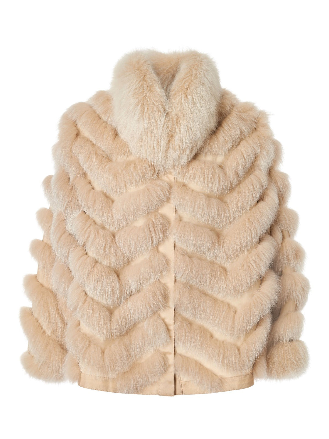 Diomi Silk Reversible Genuine Fur Jacket in Irish Cream available at Barbara Katz
