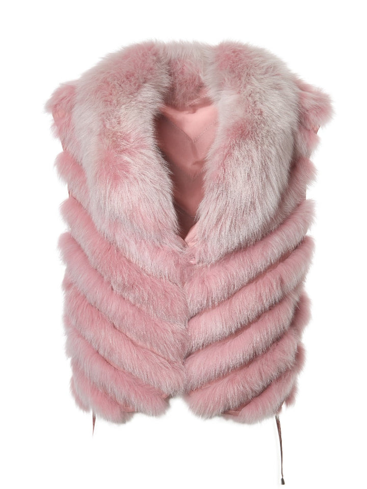 Diomi Silk Reversible Short Vest Soft in Lilas Lunar available at Barbara Katz