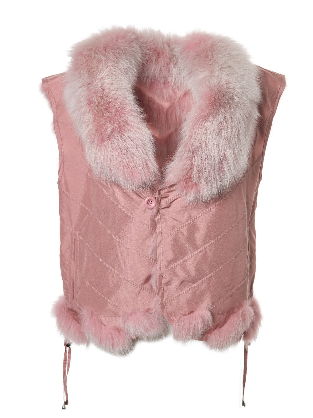 Diomi Silk Reversible Short Vest Soft in Lilas Lunar available at Barbara Katz