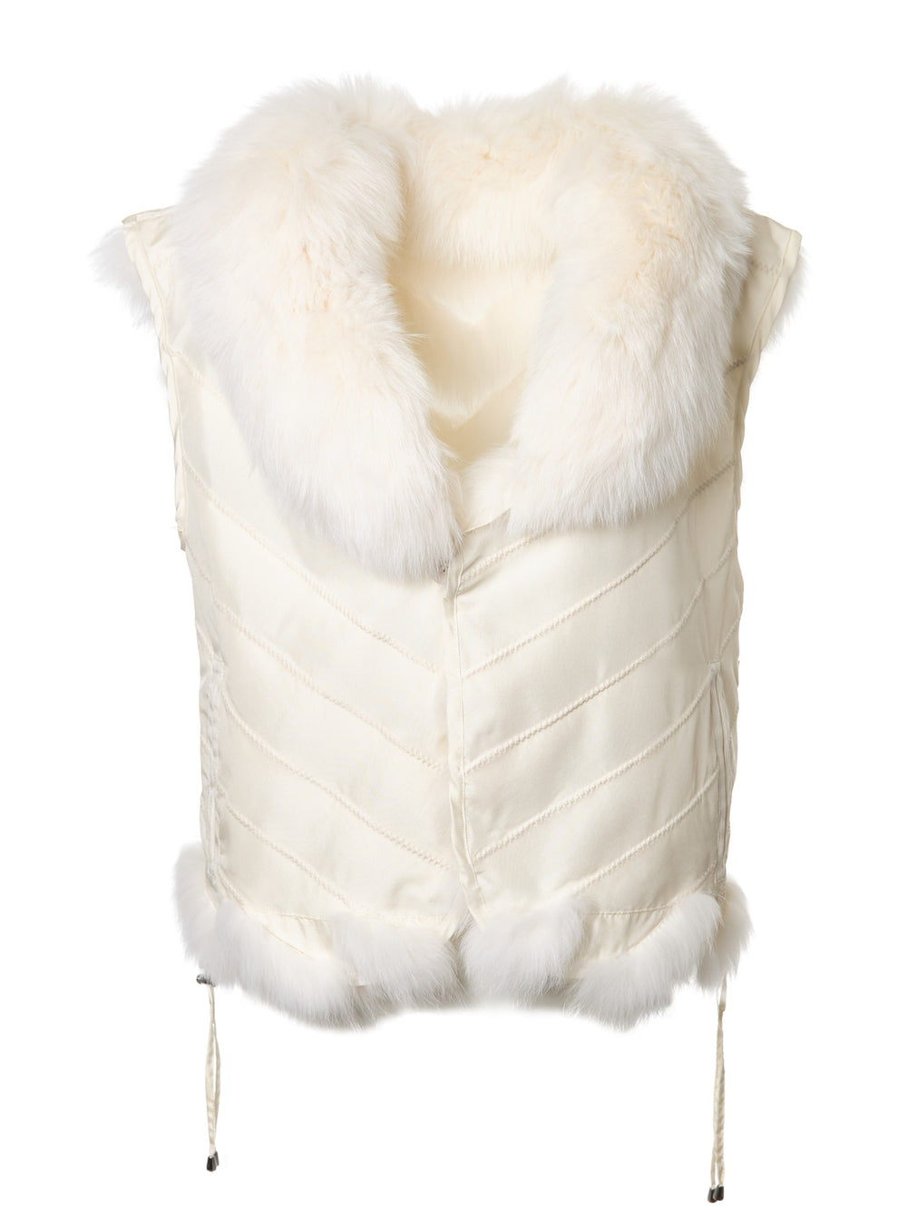 Diomi Silk Reversible Short Vest Soft in Arctic White available at Barbara Katz
