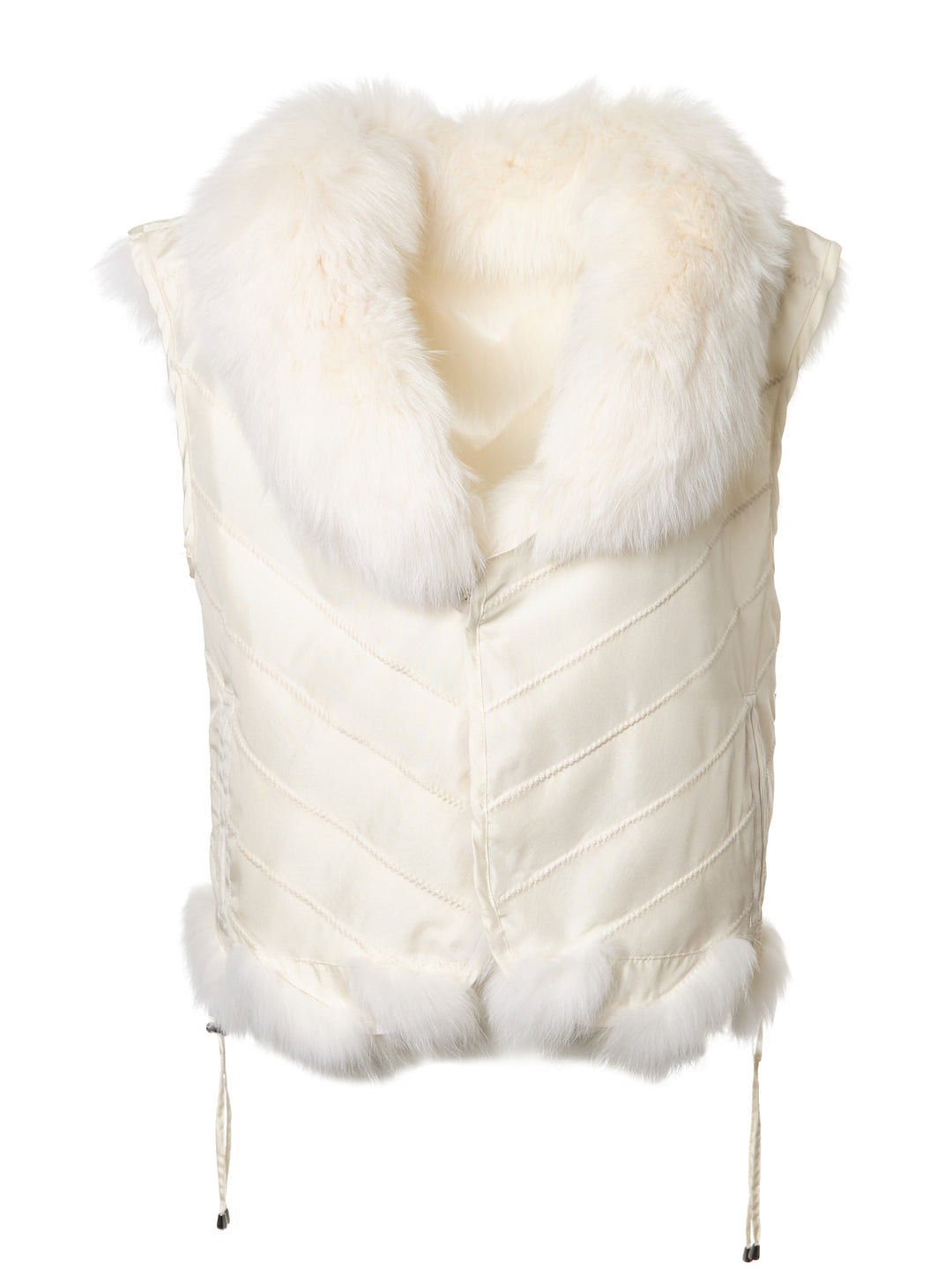 Diomi Silk Reversible Short Vest Soft in Arctic White available at Barbara Katz
