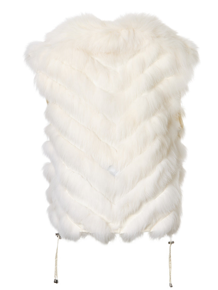 Diomi Silk Reversible Short Vest Soft in Arctic White available at Barbara Katz