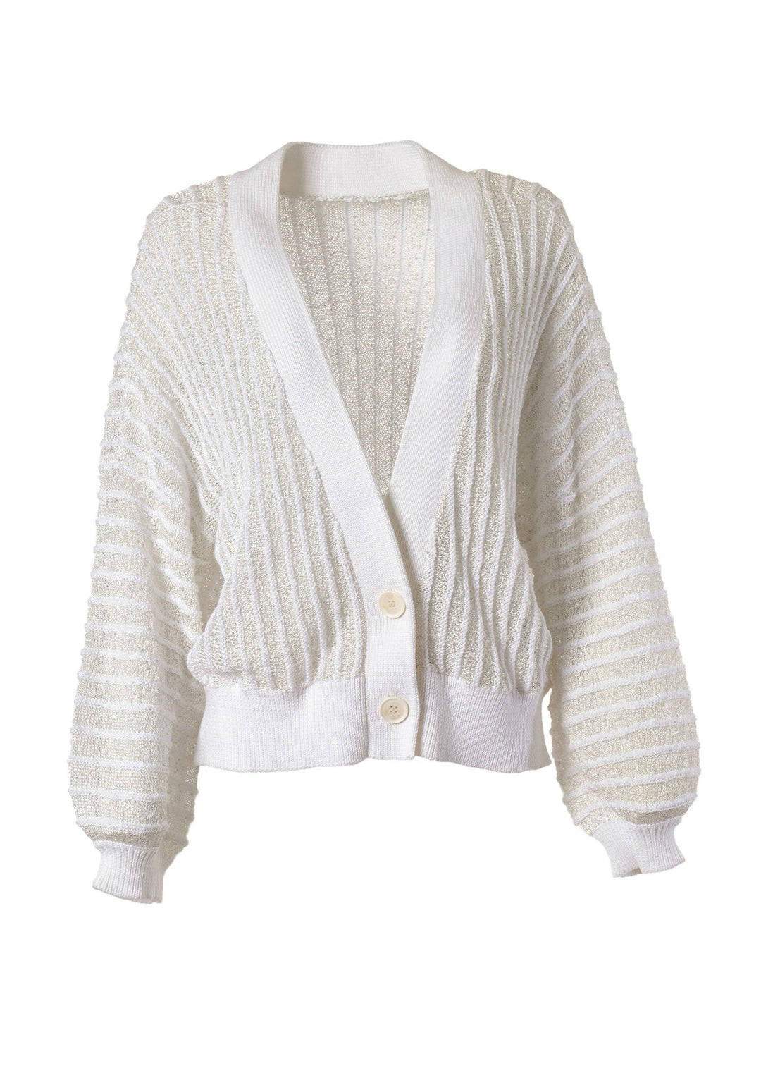 Diomi Open Knit Crochet Cardigan in White available at Barbara Katz