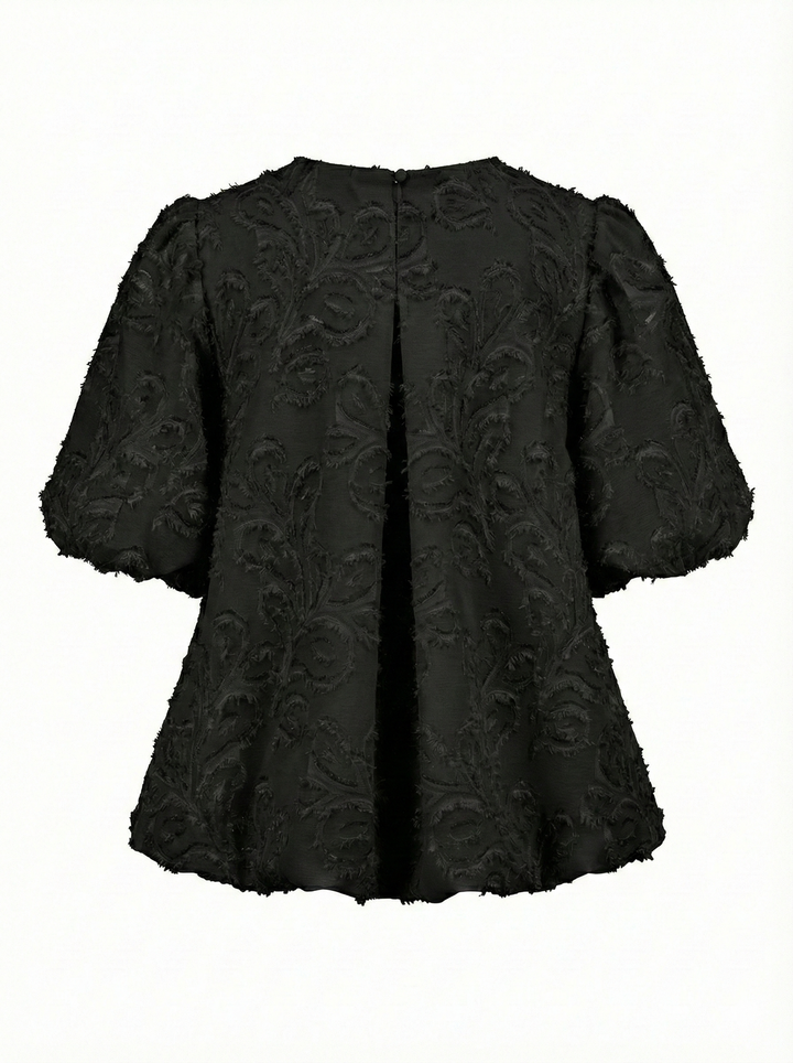Adroit Atelier Dixie Balloon-Sleeve Blouse in Black available at Barbara Katz