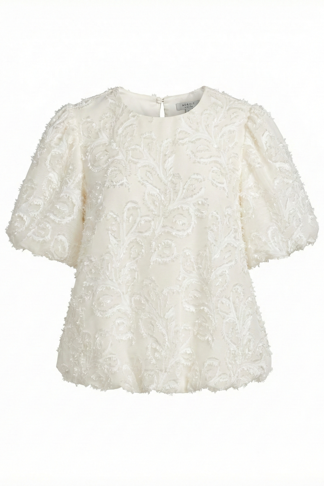 Adroit Atelier Dixie Balloon-Sleeve Blouse in White available at Barbara Katz