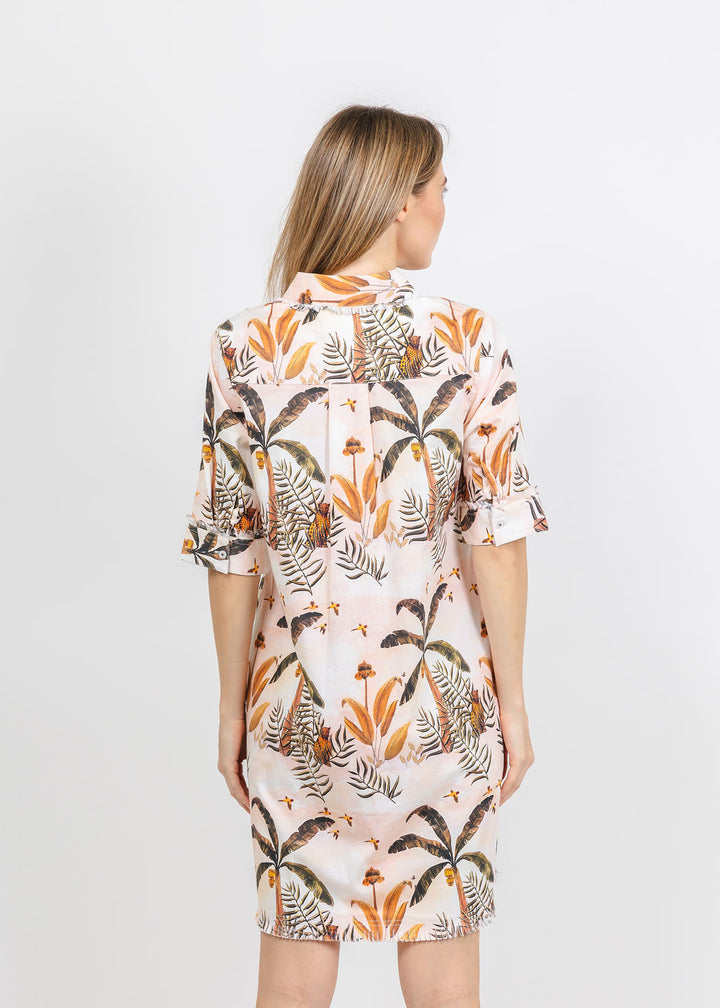 Dizzy-Lizzie Chatham Dress in Ivory Safari Print available at Barbara Katz