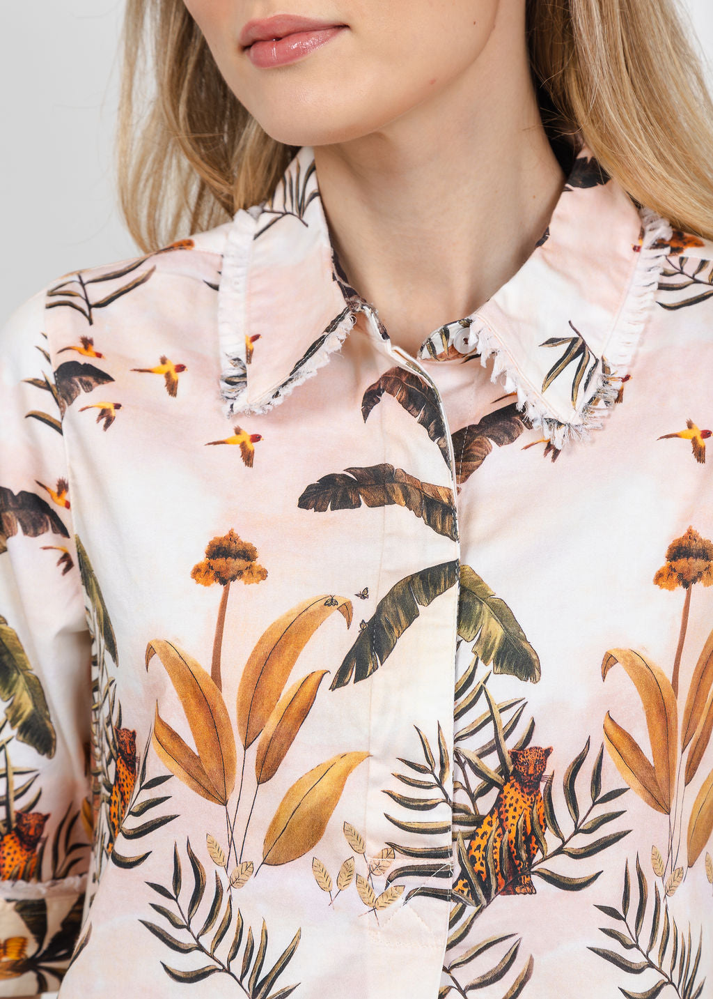 Dizzy-Lizzie Chatham Dress in Ivory Safari Print available at Barbara Katz