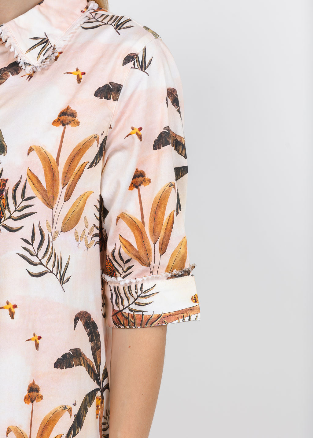 Dizzy-Lizzie Chatham Dress in Ivory Safari Print available at Barbara Katz