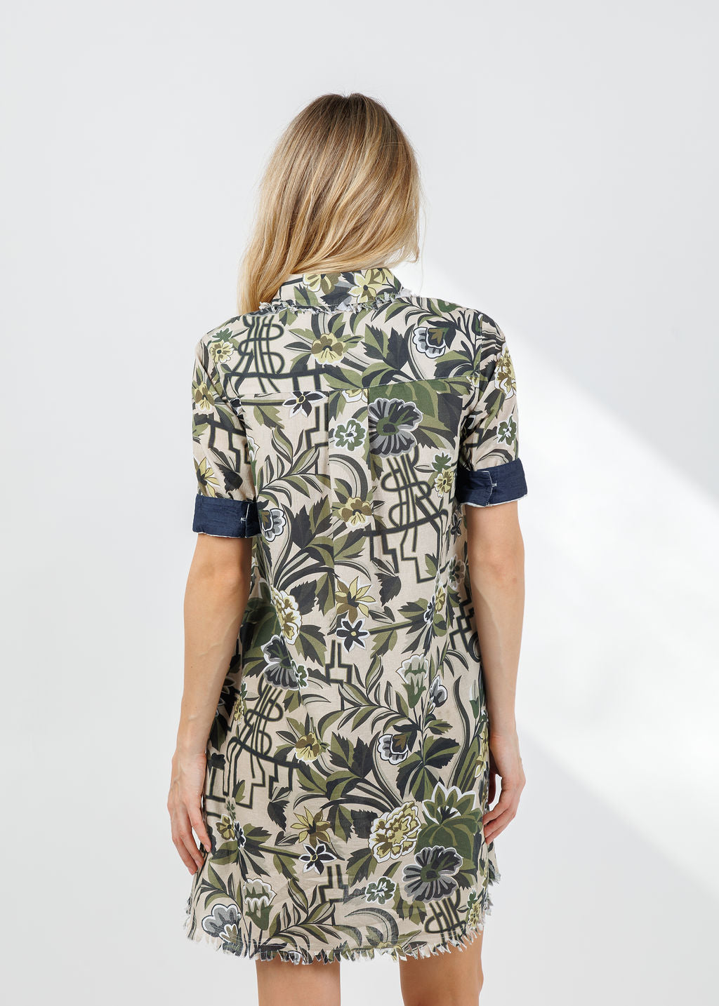 Dizzy-Lizzie Chatham Dress in Neutral Tapestry Print available at Barbara Katz