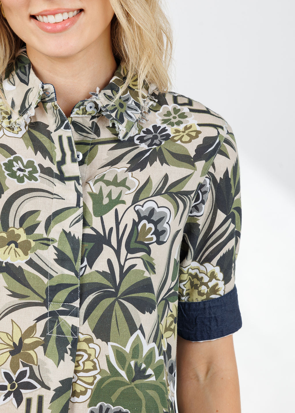 Dizzy-Lizzie Chatham Dress in Neutral Tapestry Print available at Barbara Katz
