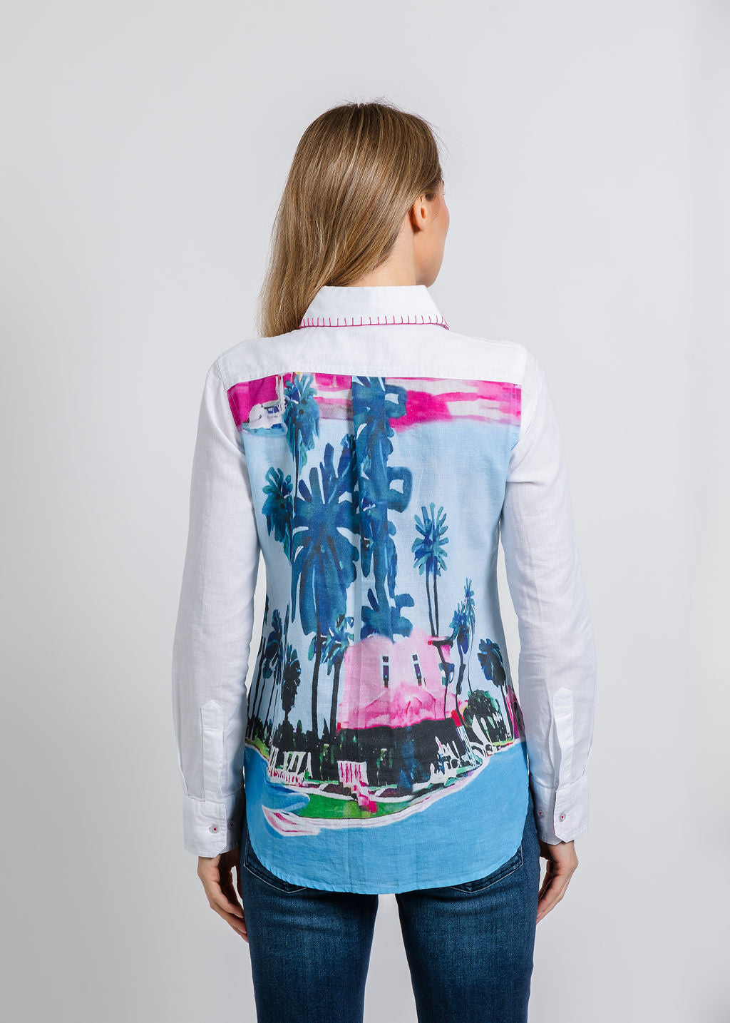 Dizzy-Lizzie Chesapeake Shirt in St. Tropez Print available at Barbara Katz