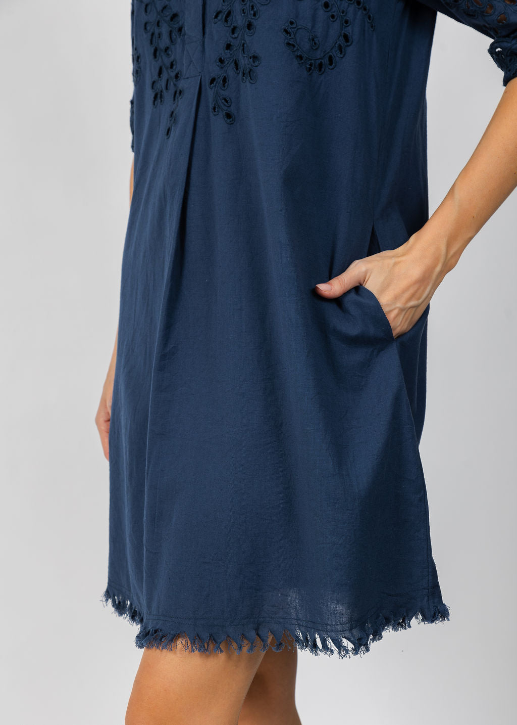 Dizzy-Lizzie Eyelet Dress - Navy – Barbara Katz