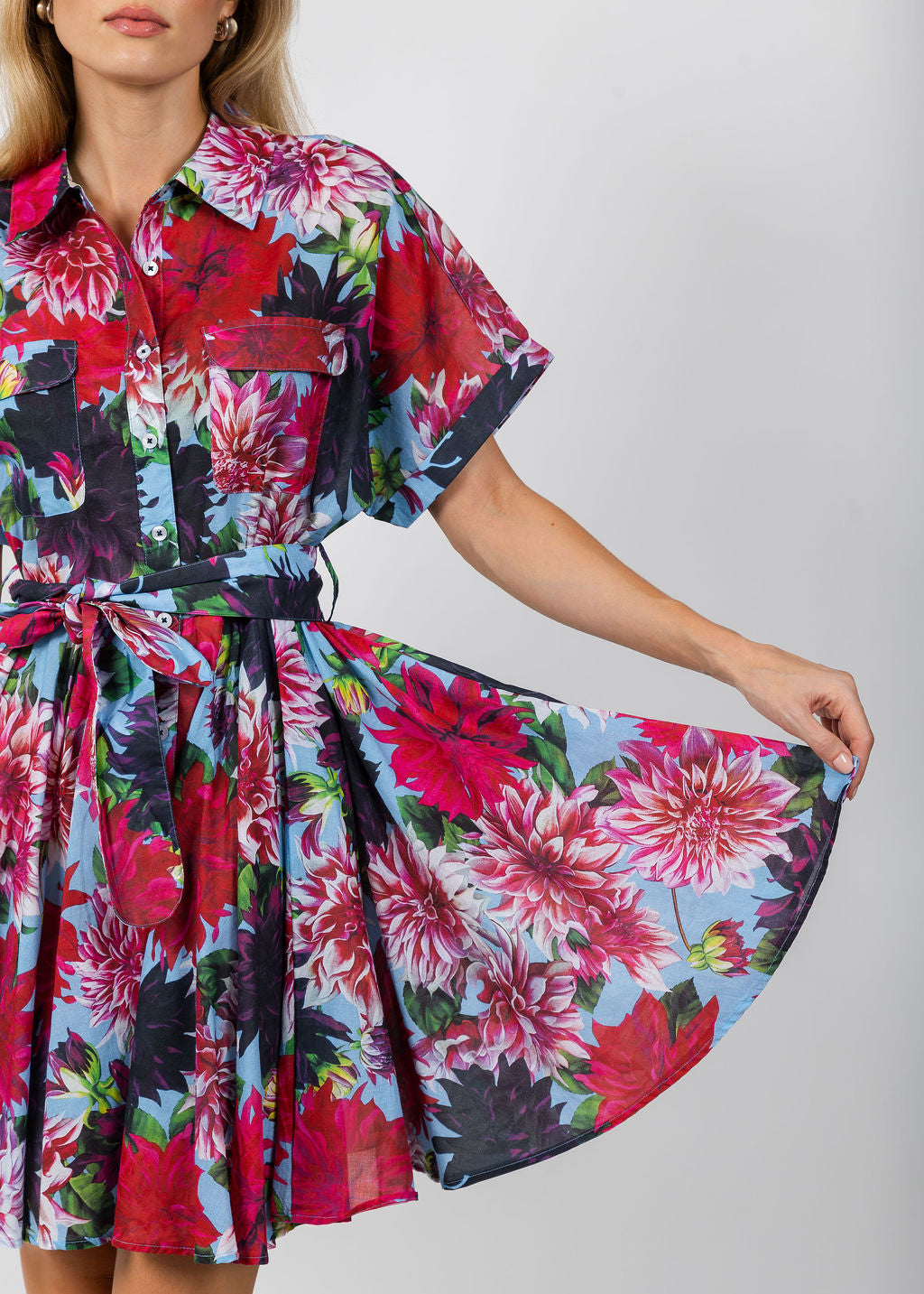 Dizzy-Lizzie Mini Mrs Maisel Dress - Floral Print available at Barbara Katz