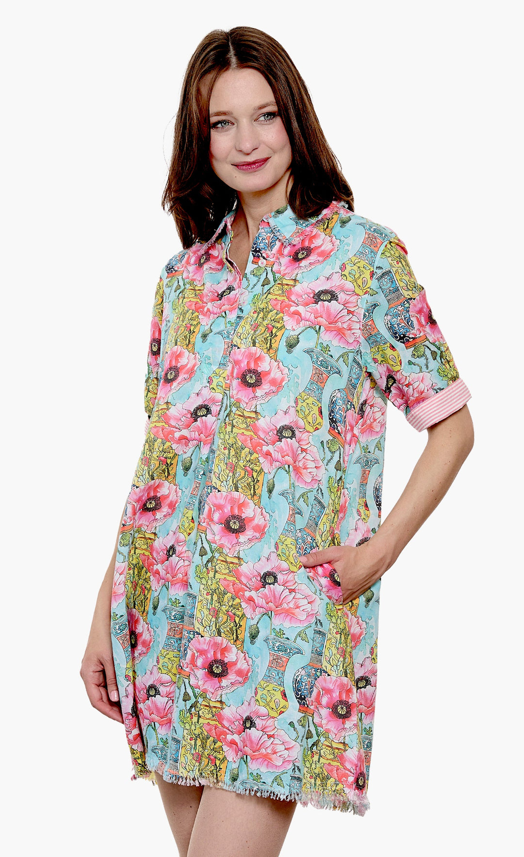 Dizzy-Lizzie Chatham Dress - Poppies with Chinoiserie available at Barbara Katz