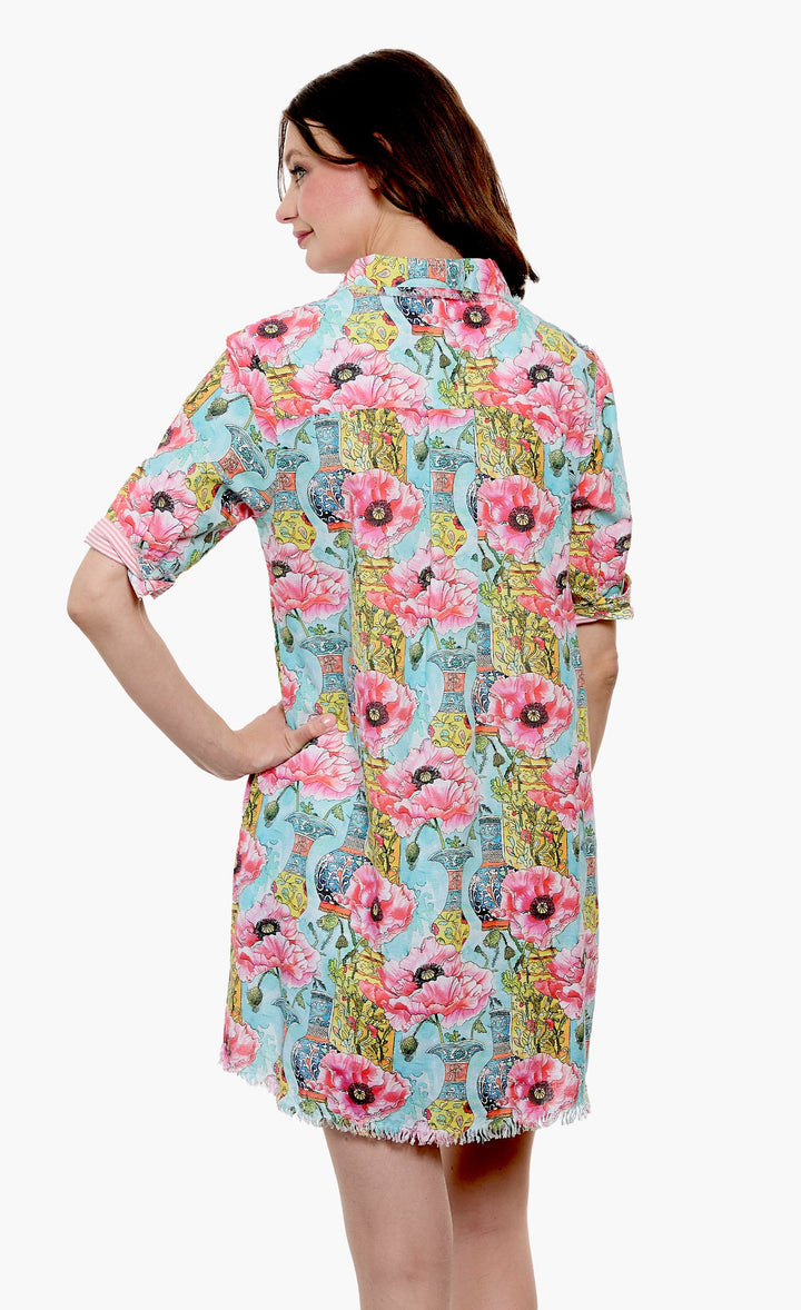 Dizzy-Lizzie Chatham Dress - Poppies with Chinoiserie available at Barbara Katz