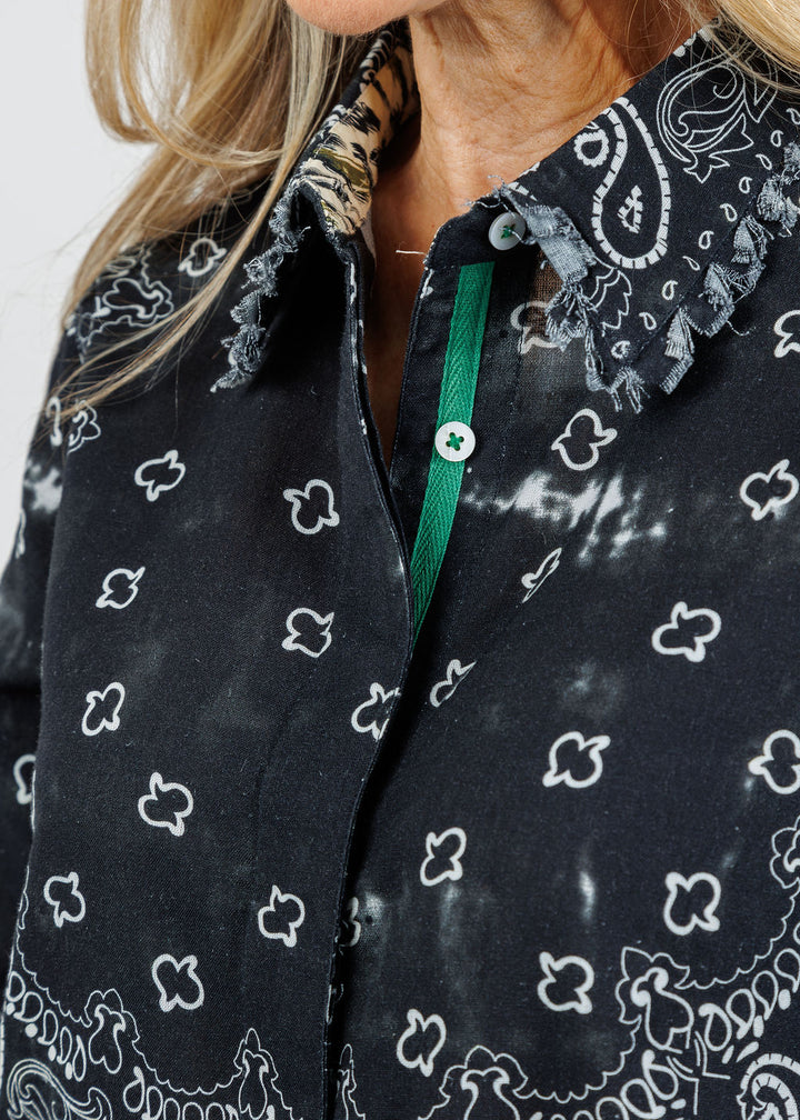 Dizzy-Lizzie Chatham Dress in Black Bandana Print available at Barbara Katz