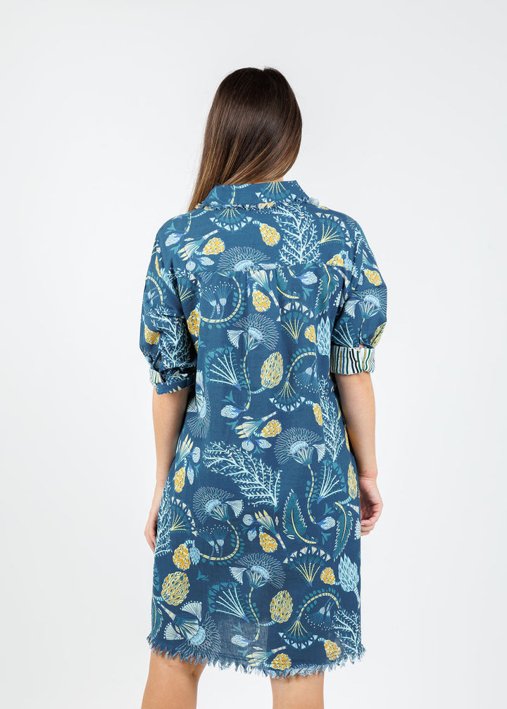 Dizzy-Lizzie Chatham Dress in Blue Underwater Print available at Barbara Katz