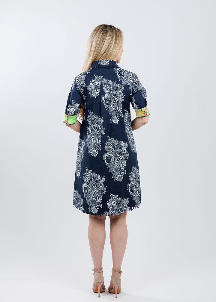 Dizzy-Lizzie Chatham Dress in Navy White Floral available at Barbara Katz