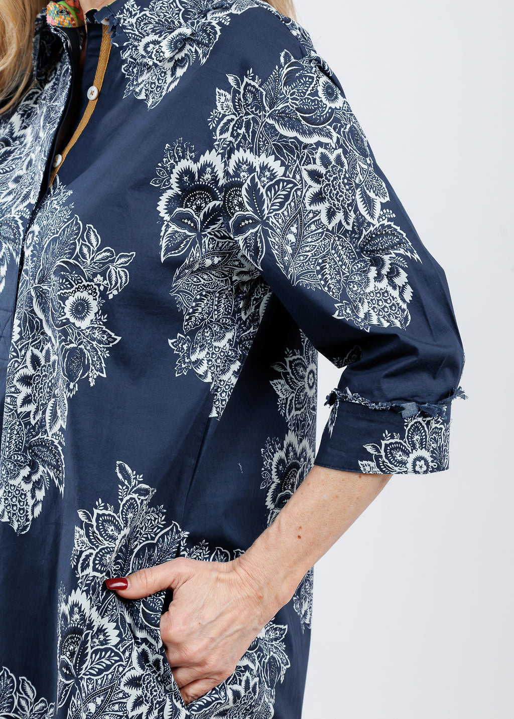 Dizzy-Lizzie Chatham Dress in Navy White Floral available at Barbara Katz