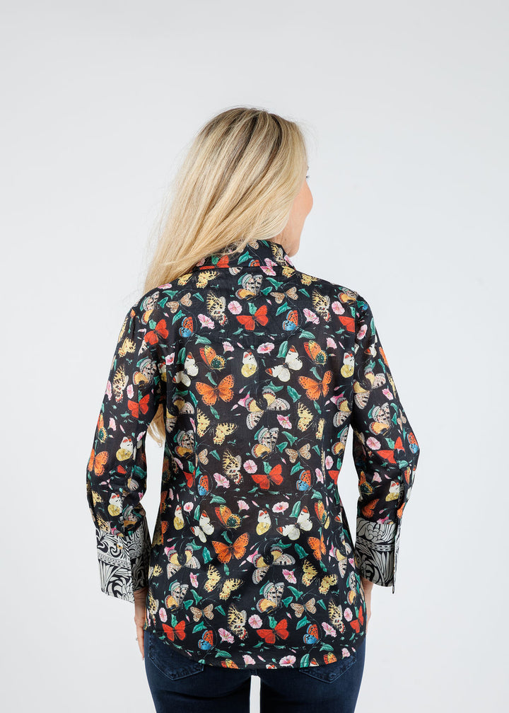 Rome Shirt - Black Butterflies