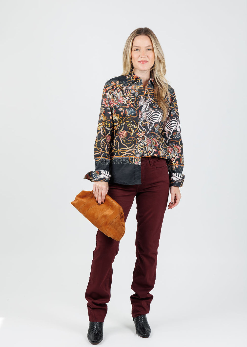 Dizzy-Lizzie Rome Shirt in Zebra Print available at Barbara Katz