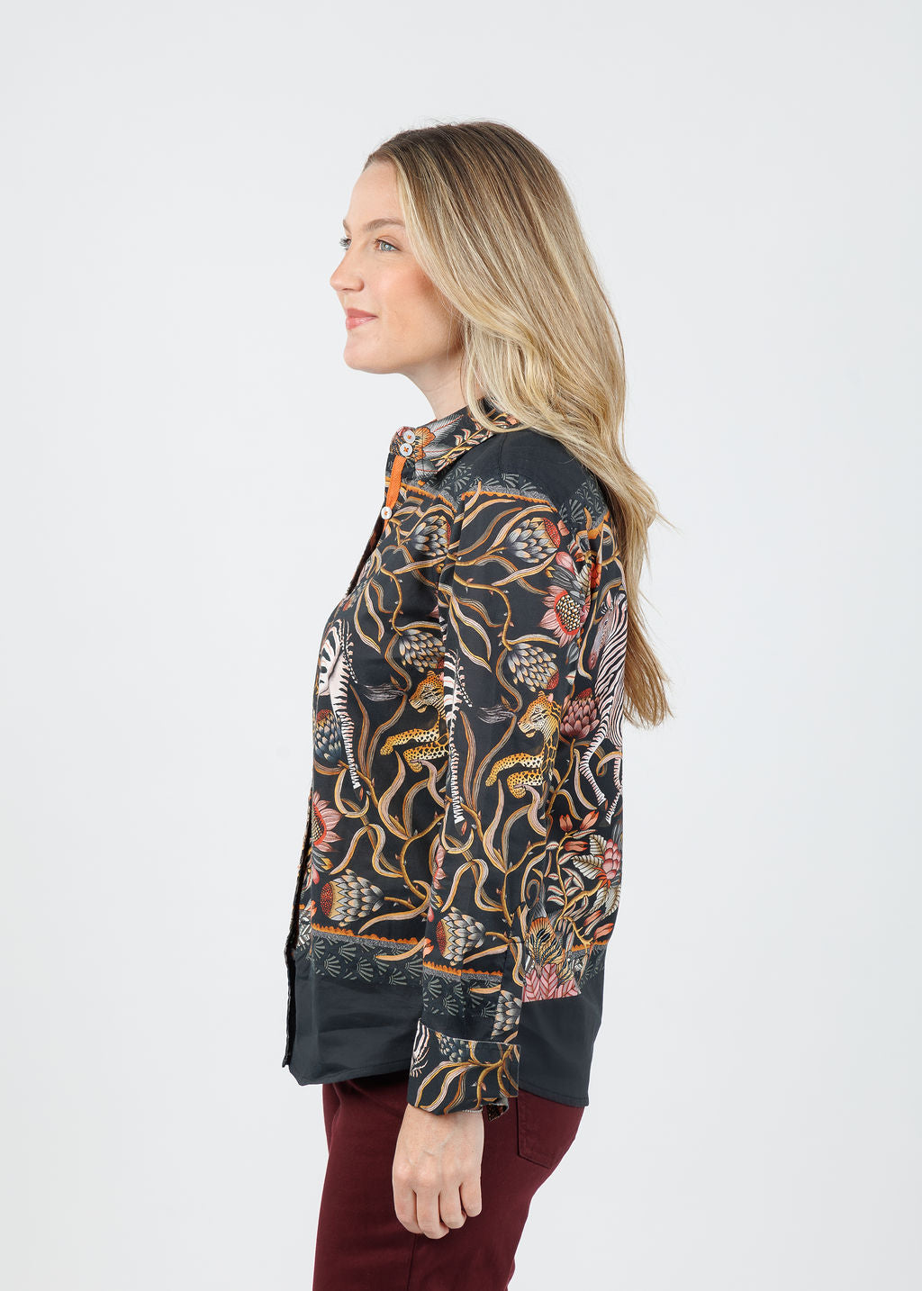 Dizzy-Lizzie Rome Shirt in Zebra Print available at Barbara Katz