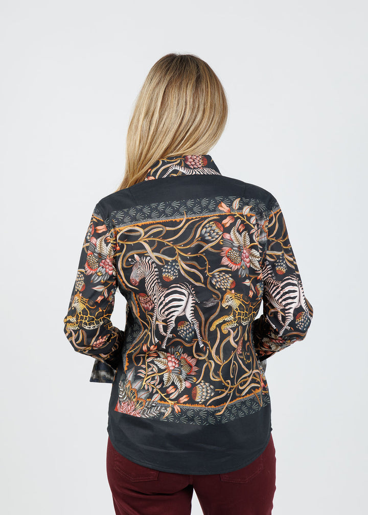 Dizzy-Lizzie Rome Shirt in Zebra Print available at Barbara Katz