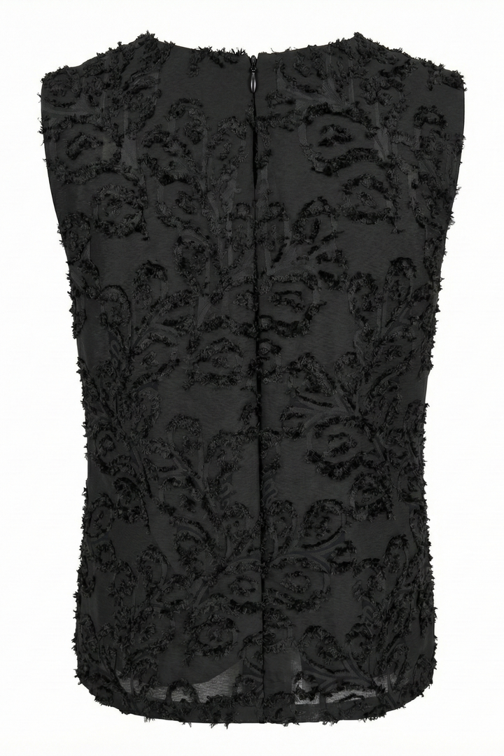 Adroit Atelier Dolly Sleeveless Blouse With Back Pleat in Black available at Barbara Katz