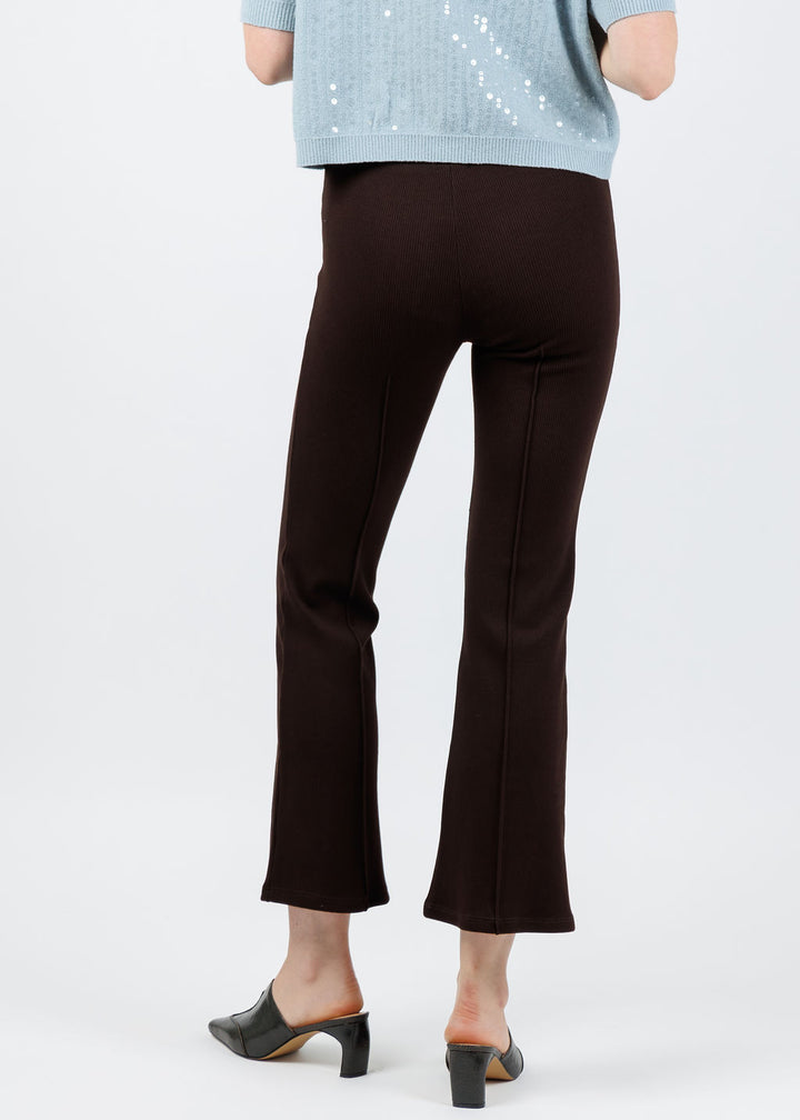 Donni The Rib Kick Flare Trousers in Espresso available at Barbara Katz