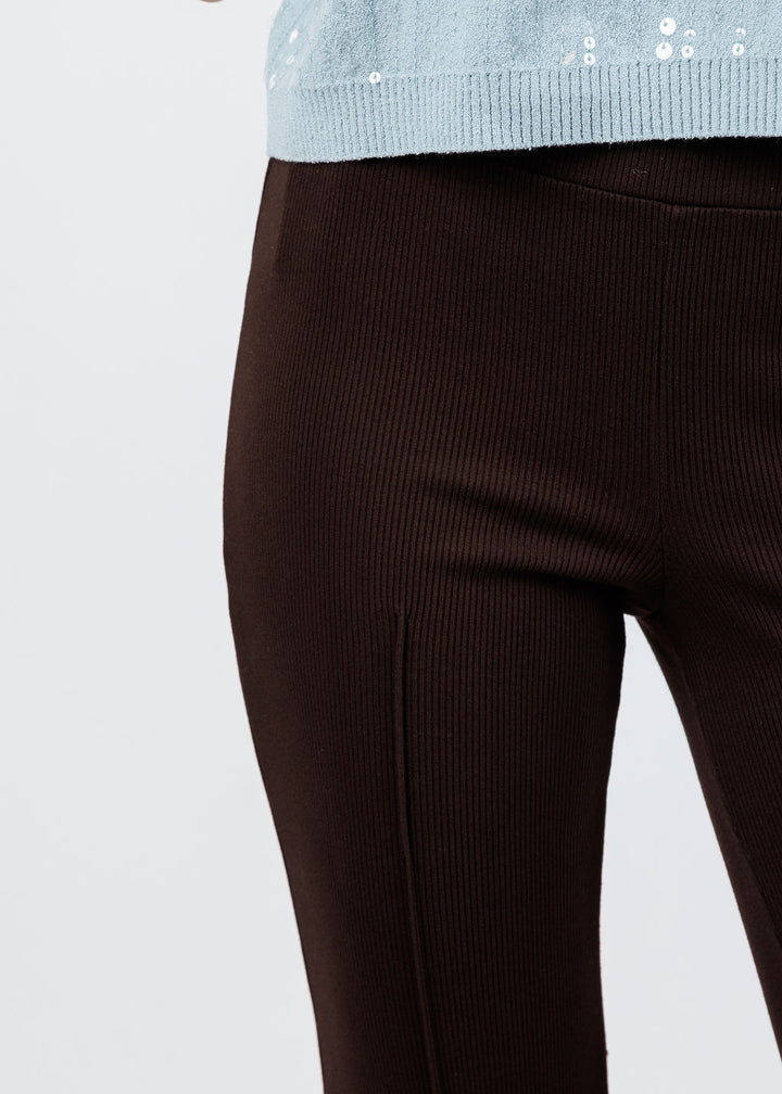 Donni The Rib Kick Flare Trousers in Espresso available at Barbara Katz