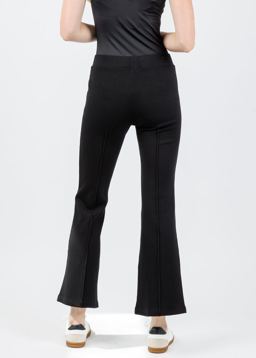 Donni The Rib Kick Flare Trousers in Jet available at Barbara Katz