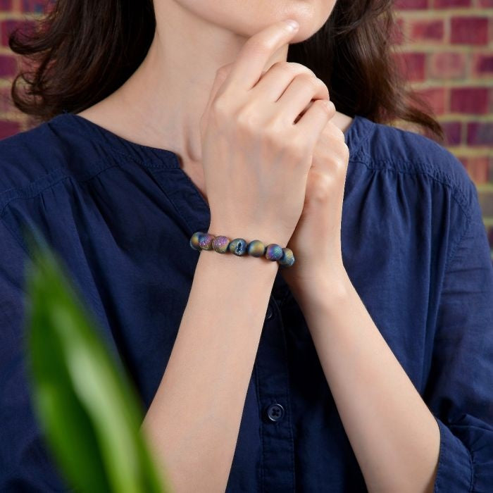 Druzy Agate Stretch Bracelet