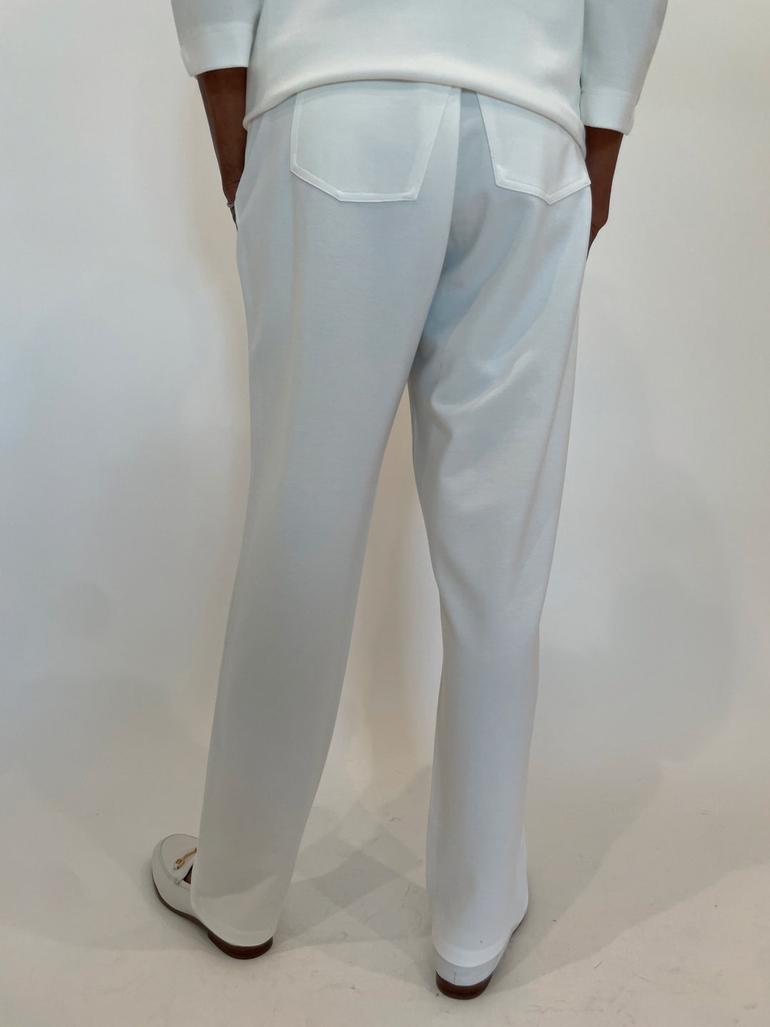 Leo & Ugo Dominic Faces Pants in White/Multi available at Barbara Katz