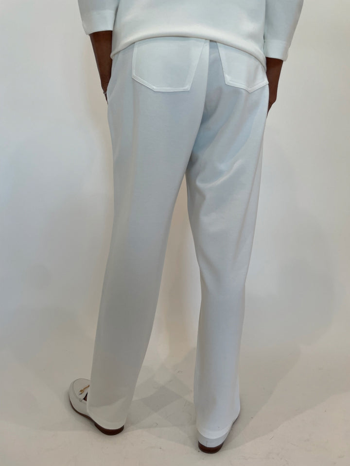 Leo & Ugo Dominic Faces Pants in White/Multi available at Barbara Katz