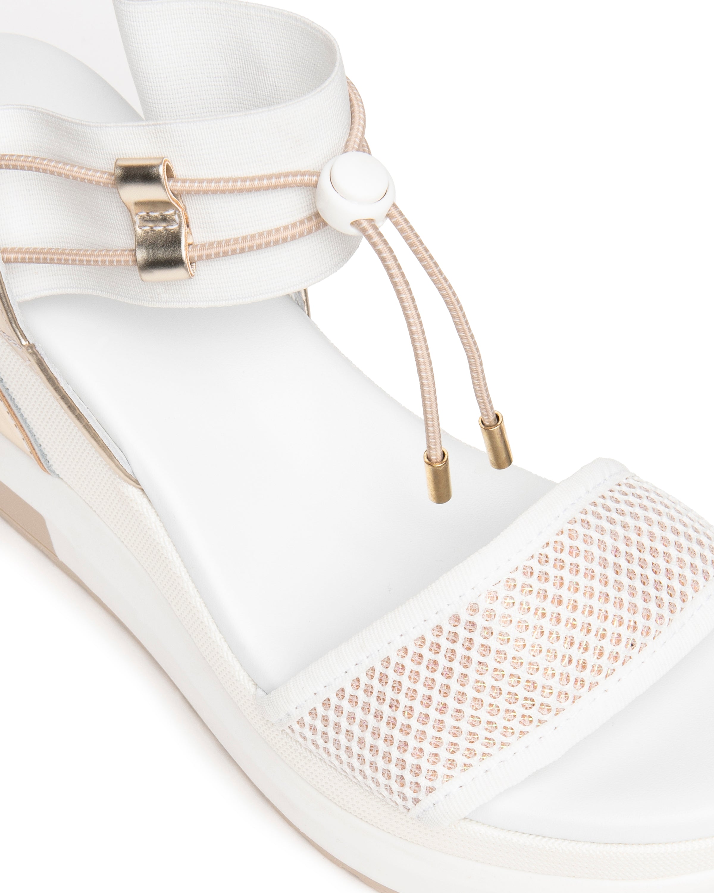 NeroGiardini Nathy Bungee Platform Wedge Sandal - White
