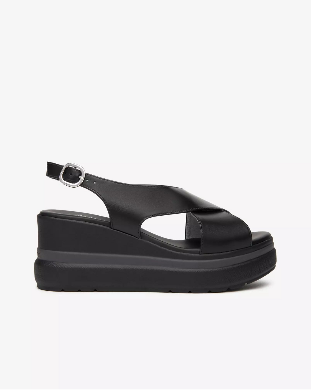 NeroGiordini Gladys Crossover Strap Sandal in Black available at Barbara Katz