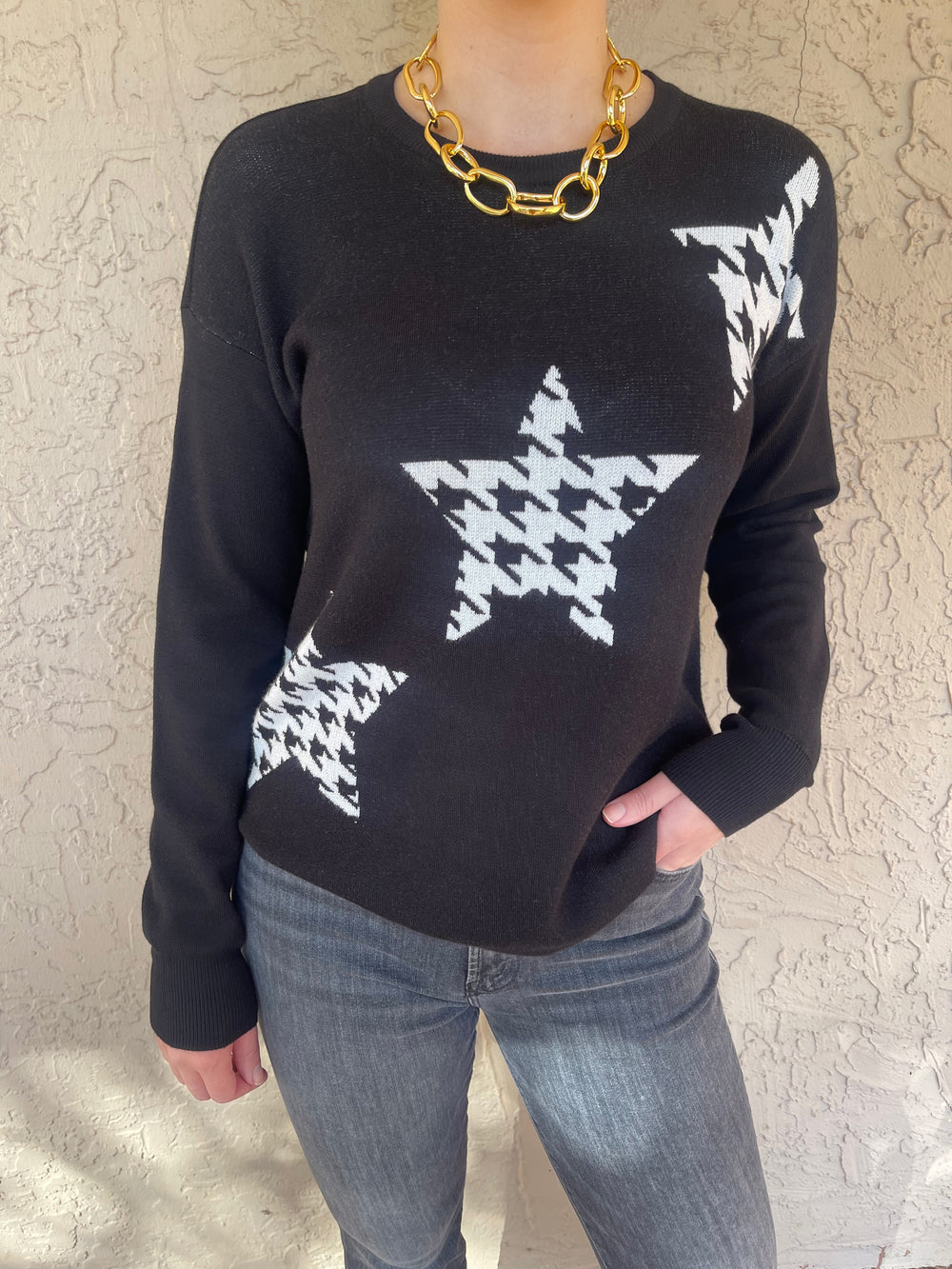 Crew Neck Star Sweater