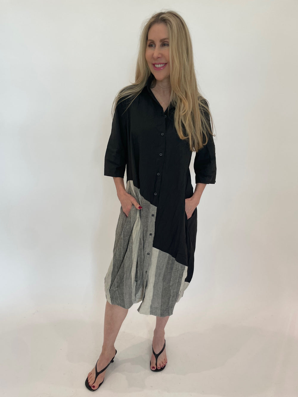 Ozai N Ku Rosie Shirt Dress in Stripes available at Barbara Katz