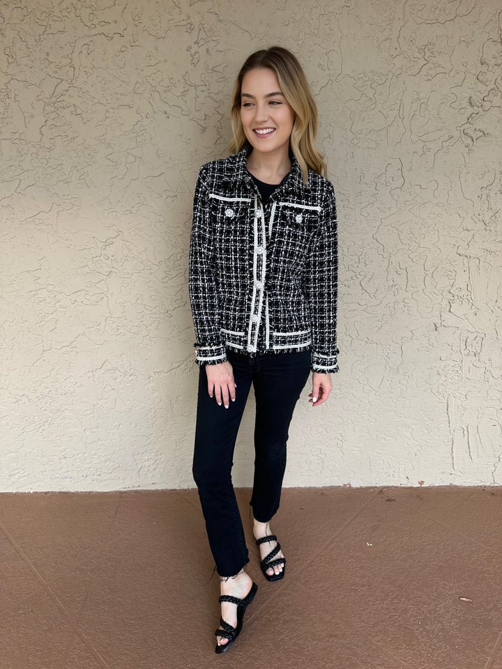 Leo & Ugo Tweed & Pearl Jacket - Black