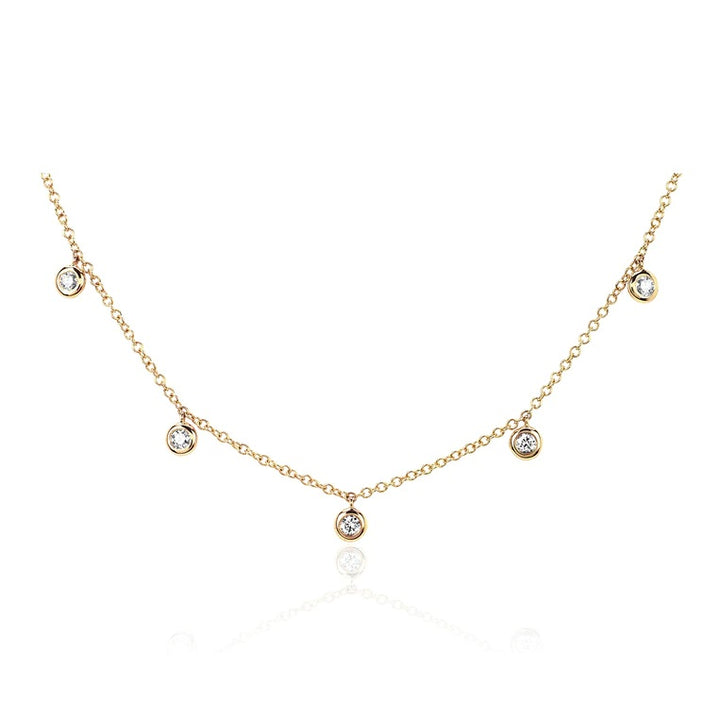 EF Collection Diamond 5 Bezel Choker Necklace