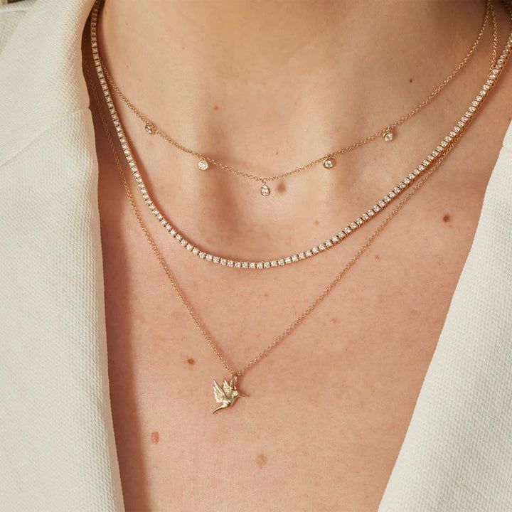 EF Collection Diamond 5 Bezel Choker Necklace