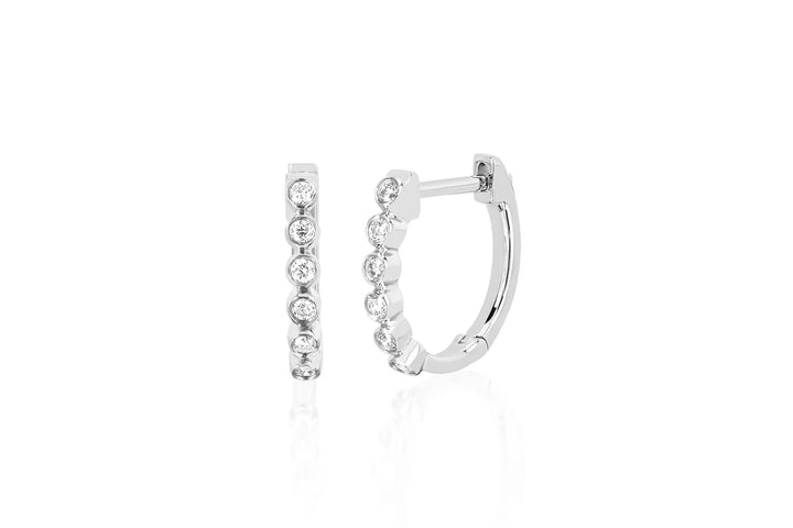 EF Collection Diamond Bezel Huggie Earring