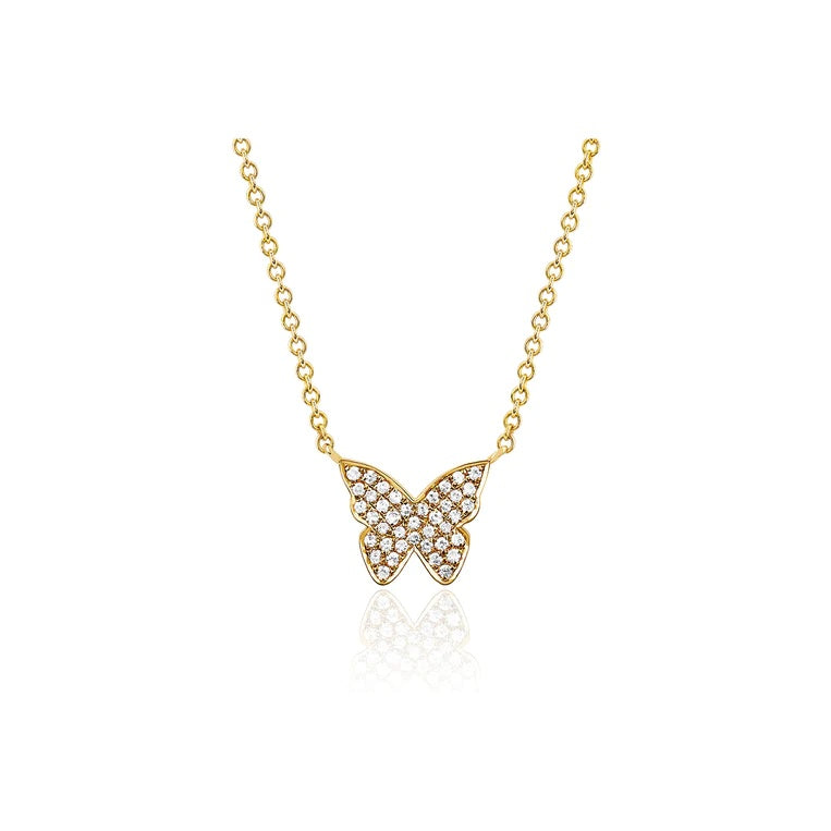 EF Collection Diamond Butterfly Necklace