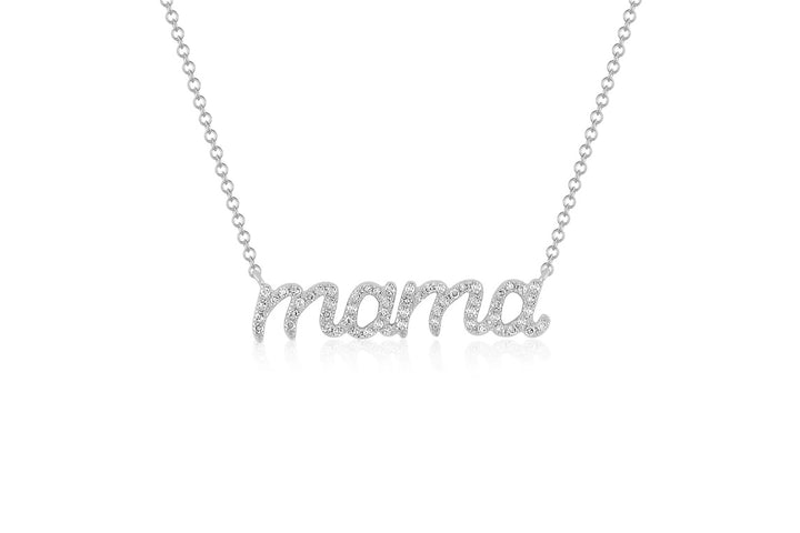 EF Collection Diamond Script Mama Necklace