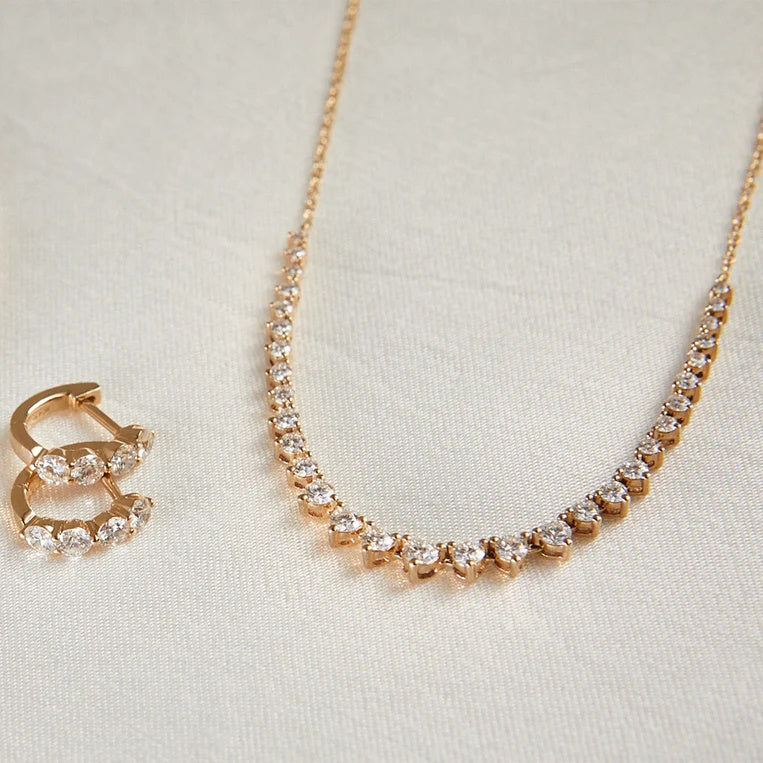EF Collection Graduted Diamond Necklace