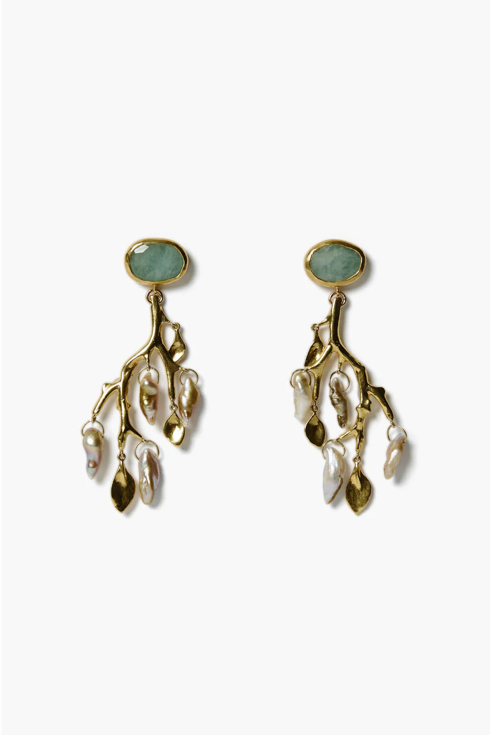 Chan Luu Nicole Branch Pearl Mix Earrings available at Barbara Katz